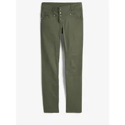 bonprix Stretch-Hose mit Crash-Effekt, grün, 48, mit Baumwolle