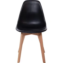 Essentials Stapelstuhl schwarz ohne armlehne, birkenholz gestell und kunststoff sitzfläche, 47x53x83cm (BxTxH), 505F01SB