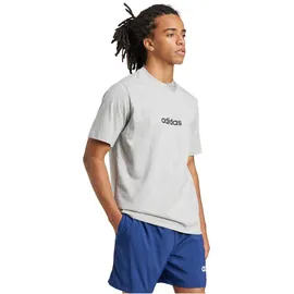 adidas Essentials Linear Single Jersey Tee, medium grey heather/black XL