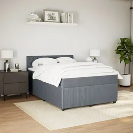 vidaXL Boxspringbett 140 x 200 cm Dunkelgrau