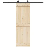 VidaXL Schiebetürbeschlag-Set 200 cm Stahl Schwarz