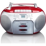 Lenco SCD-410 CD-Player Tragbarer CD-Player Rot, Silber