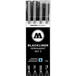 MOLOTOW BLACKLINER SET 3 Fineliner-Set schwarz, 4 St.