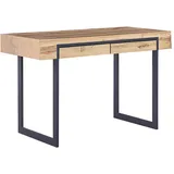 Beliani Schreibtisch 120 x 55 cm heller Holzfarbton / schwarz