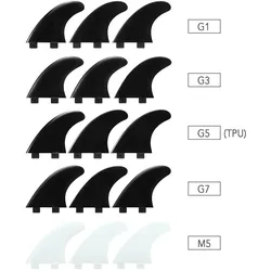 3PCS / 2PCS FCS-Flossen Surfbrettflosse Triebwerke Tir-Flossen Fiberglas-Nylon-Surfflossen GL / GX / M5 / G5 GL schwarz