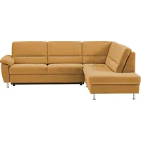 CALIZZA INTERIORS Ecksofa »Onyx L-Form«, Ottomane links oder rechts, wahlweise mit Bettfunktion, Breite 257 cm gelb