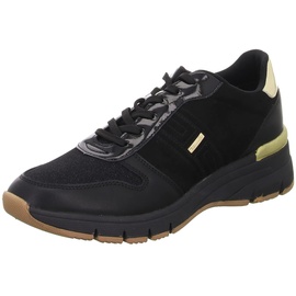 TAMARIS Damen 1-1-23734-29 Sneaker, schwarz/goldfarben, 40 EU