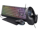 Trust GXT 792 Quadrox 4-in-1-Gaming-Paket QWERTY US Englisch Schwarz