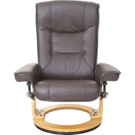 Robas Lund Relaxsessel Halifax Leder 86 x 105 x 82 cm Braun mit Hocker