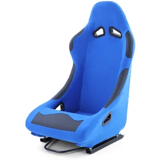 Sportsitz Schalensitz Race1 mit Laufschienen Stoff Blau