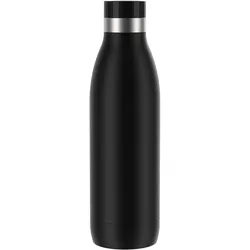 Isolierflasche EMSA "Trinkflasche Bludrop", schwarz, H:26,1cm, Edelstahl, Trinkflaschen, Edelstahl, Quick-Press Deckel, 360 Trinkgenuss, 12h warm/24h kühl