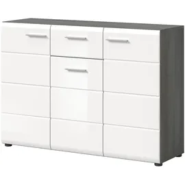 inn.furn Sideboard Rumba 120 x 85 cm Weiß / Grau