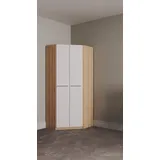 Priess Eckschrank Barcelona 78 x 193 x 78 cm Weiß/Braun