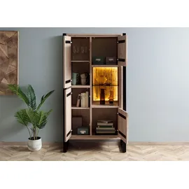 MASSIVMOEBEL24.DE Vitrine 95 x 40 x 180 cm Beige