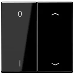 Jung ENOLS995P01SW EnOcean Funk-Wandsender 4-kanalig, Symbole 0 I und Pfeil, Serie LS, schwarz