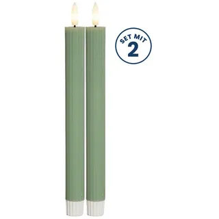 Star Trading Star Trading, LED Stabkerze Flamme Stripe 2er-Set aus Wachs