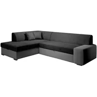 GRAINGOLD Freistehendes Ecksofa Fresto 260 x 175cm - Wohnzimmer Schlafsofa mit Bettkasten, Steppung, Kissen, Schlaffunktion - Bequemes, Elegantes Sofa im modernen Stil