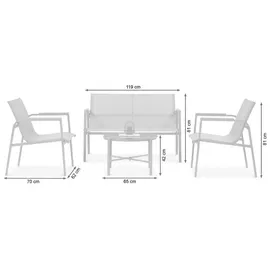 beautysofa THAITI Set 4-tlg. Dunkelgrau