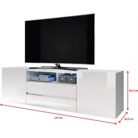 Selsey BROS - Weiß mit Led-beleuchtung, Stehend, Modern,