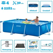 Intex Pool mit rechteckigem Rahmen 260 x 160 x 65 cm – im Lieferumfang enthalten Accessoire CB97