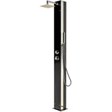 IDEAL Solardusche KUBA schwarze Glasfront Gartendusche Pool Dusche Eichenwald