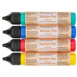 buttinette Kerzen-Pens "Grundfarben", 4x 28 ml