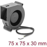 DeLock Radiallüfter / Lüftergebläse 12 V DC 75 x 75 x 30 mm mit 3-Pin Lüfteranschluss, schwarz
