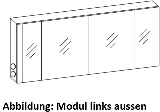 Artiqua LED-Spiegelschrank, Eiche Ribbeck quer NB, 071-SET-2-17-ZA-444 071-SET-2-17-ZA-444