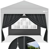 2x Seitenwand Anthrazit Für Pavillon 3x3m & 3x6m Faltpavillon Seitenteile Wasserabweisend Seitenfenster & Reißverschluss Seitenwände Für Gartenzelt Partyzelt - Tillvex