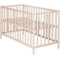 Roba Babybett Cosi 60 x 120 cm - Gitterbett aus Bio Buche massiv - Kinderbett 3-fach höhenverstellbar - Holz