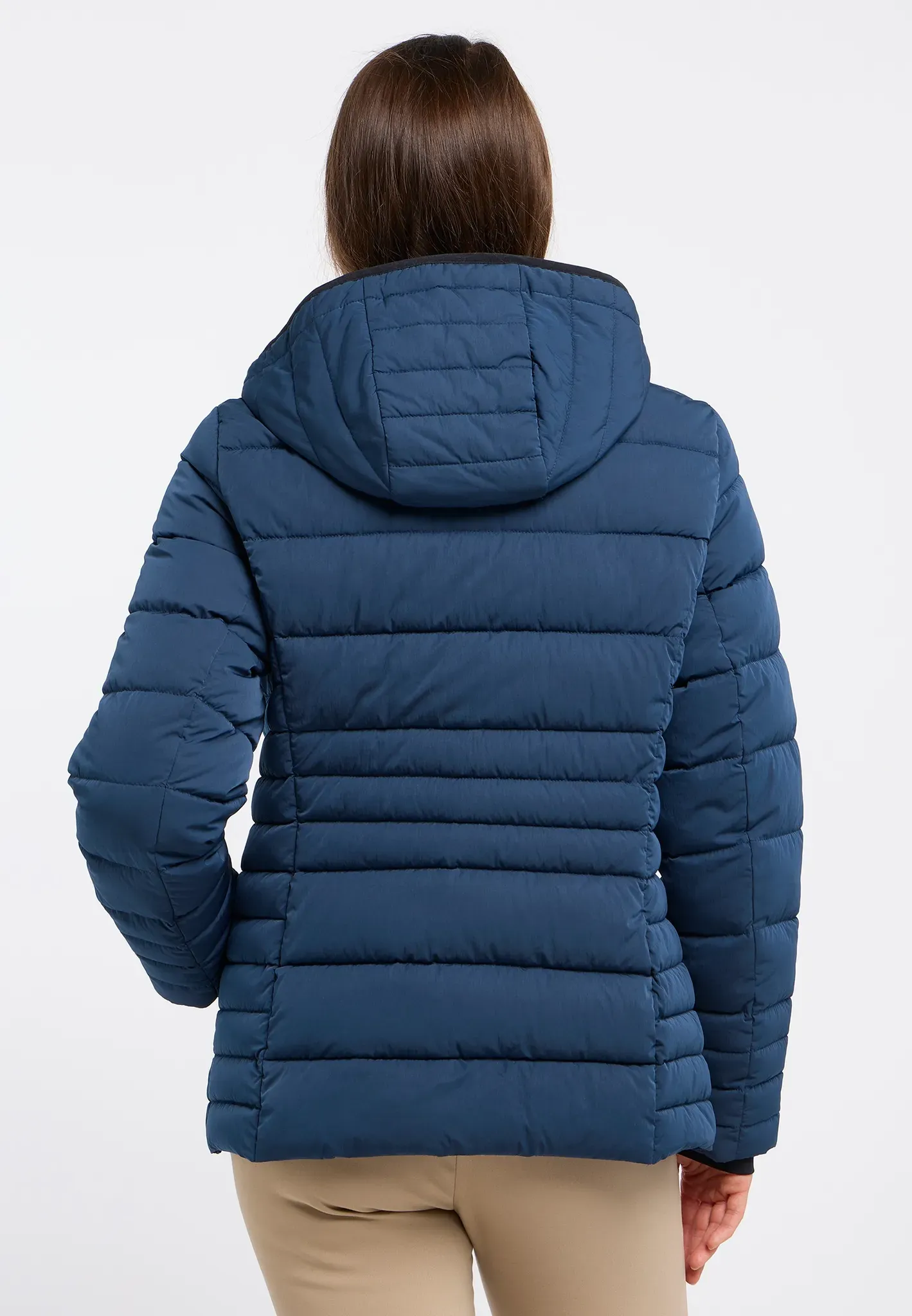 Steppjacke BARBARA LEBEK, Damen, Gr. 36, blau (denim), Steppware, Obermaterial: 50% Polyamid, 50% Polyester. Futter: 100% Polyamid, unifarben, regular fit Po-bedeckend, ohne Ausschnitt, Bündchen, Jacken Steppjacke, mit Kapuze