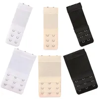 MOGITO 6 Stück BH-Verlängerung, BH-Verlängerung 3 Reihen 2 Haken 3 Haken, BH-Verlängerungen sind weich, atmungsaktiv und flexibel für Frauen - Schwarz, Weiß, Hellhäutig - Einheitsgröße