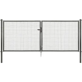 GAH Alberts Doppeltor für Maschendraht- u. Fix-Clip Pro-Zaun Anthrazit-Met. 125 x 300 cm