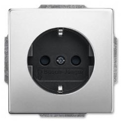 Busch-Jaeger SCHUKO® Steckdosen-Einsatz (Edelstahl)
