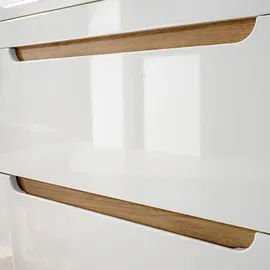 Lomadox Lomado Waschtisch, Weiß, Holzwerkstoff, 61x76x46 cm, Badezimmer, Badezimmerschränke, Waschtischkombinationen