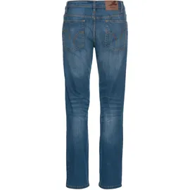 Arizona Stretch-Jeans ARIZONA, Herren, Gr. 34, Länge 32, blauus, Denim/Jeans, Obermaterial: 98% Baumwolle, 2% Elasthan, unifarben, Basic, straight fit lang, Jeans, gerade Beinform, niedrige Leibhöhe, mit Gürtelschlaufen