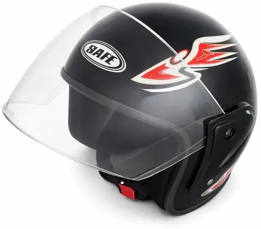 Helm mit Visier für Motorrad, Roller, ATV - Größe M/L, schwarz-metallic