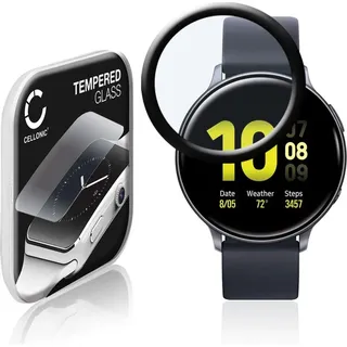 CELLONIC 9H Display Schutzglas für Samsung Galaxy Watch Active 2 (40mm) Smartwatch, 3D Full Cover Full Glue Screen Protector Glass, Fitness Tracke...