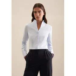 Klassische Bluse SEIDENSTICKER "Schwarze Rose", Damen, Gr. XXS (32), blau, 100% Baumwolle, unifarben, slim fit, ohne Ausschnitt, Langarm, Blusen, Langarm Kragen Uni