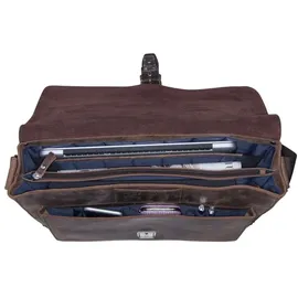 LEONHARD HEYDEN Salisbury Messenger Leder 40 cm Laptopfach braun