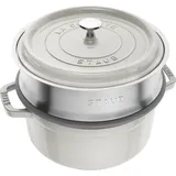 Staub Cocotte mit Dämpfeinsatz, 24 cm Weiß