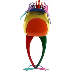 Dekofigur AM DESIGN "bunter Frosch aus Metall", bunt, B:10cm H:36,5cm T:36,5cm, Metall, Dekofiguren, handgefertigte Osterdekoration