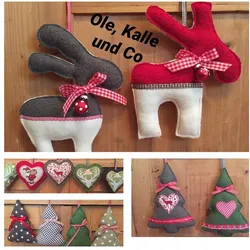 Anhänger Set Weihnachten Ole, Kalle und Co