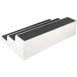 Copco Basics 3-stufiges Gewürzregal für den Innenschrank, rutschfestes Küchenregal, 38 x 22,5 x 8,5cm, weiß/grau