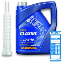 MANNOL 5L Classic 10W-40 Motoröl 502.00 505.00 / MB 229.1 / ACEA A3/B4 / RN0700 + Auslaufschlauch