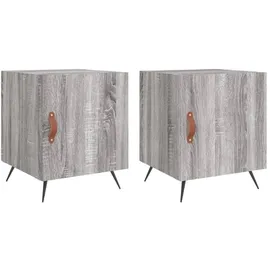 vidaXL Nachtschrank 2 Stk. 40 x 40 x 50 cm Grau
