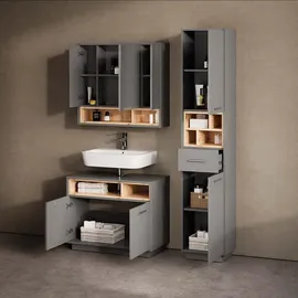 livinity Livinity® Waschbeckenunterschrank Anthrazit, 80 x 64 cm