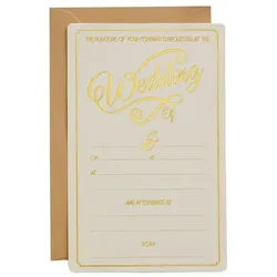 Metallic Perfection | 10 Hochzeit Einladungskarten creme gold