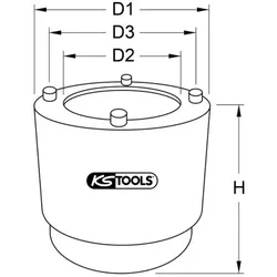 1/2" Steckschlüssel für Öldichtringe an Lenkgetrieben für Fuso, Ø 82mm