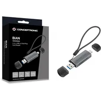 Conceptronic BIAN05G 2-in-1 Dual Plug Kartenleser